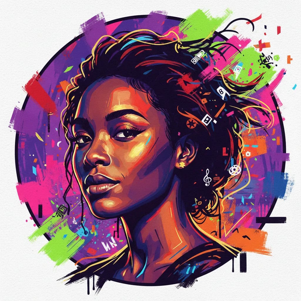 Artistic portrait of Naomi Ackie