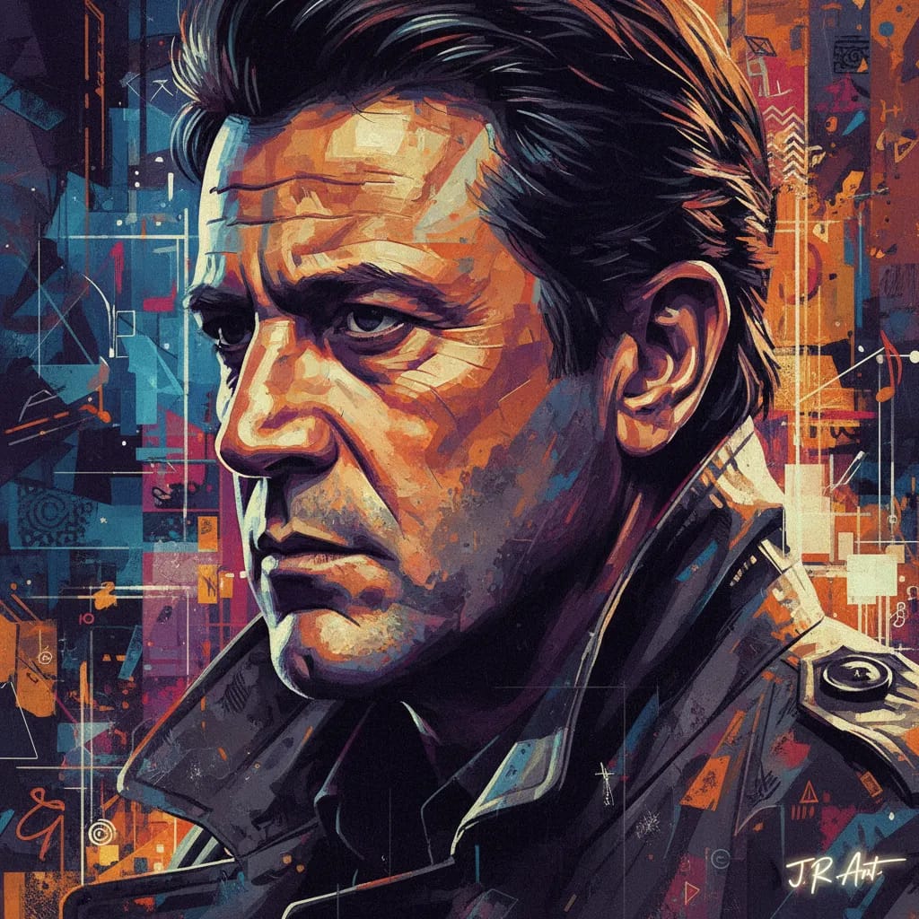 Artistic portrait of Jean Reno