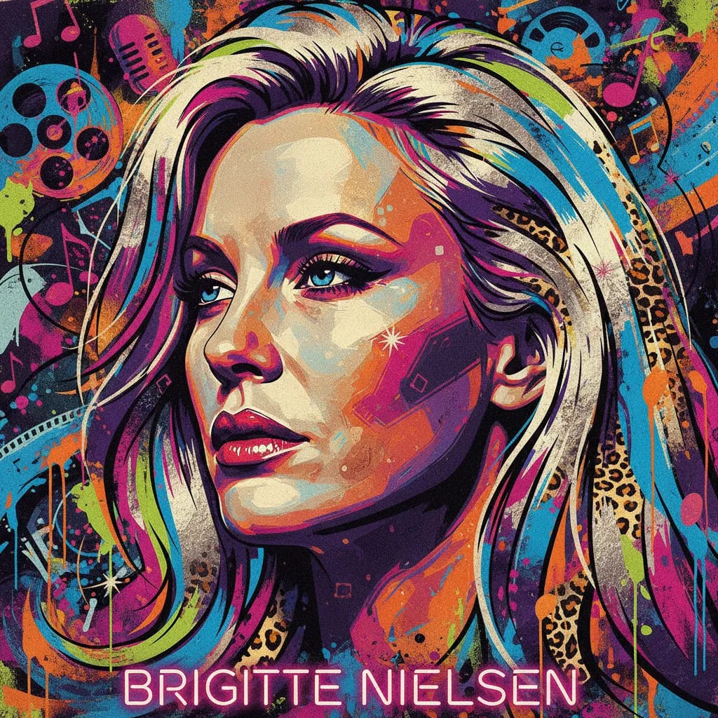 Artistic portrait of Brigitte Nielsen