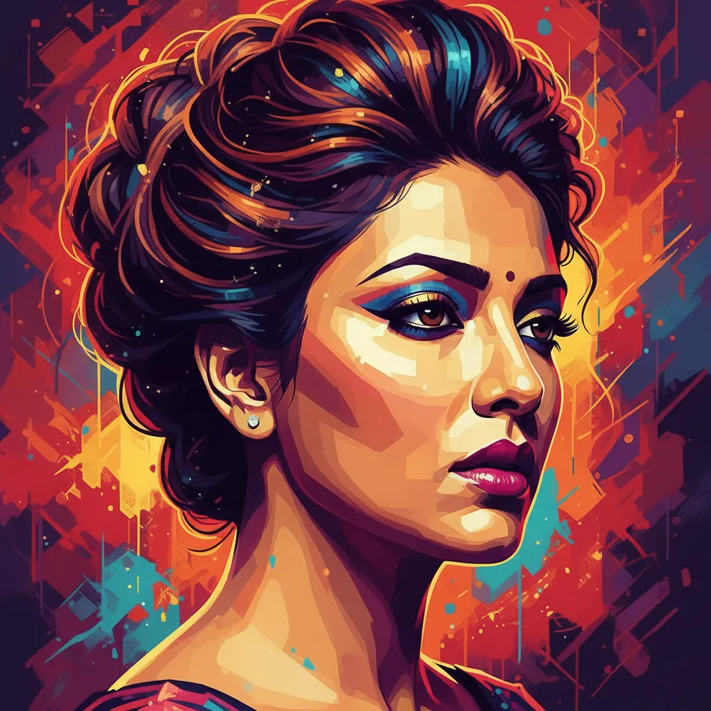 Artistic portrait of Ramya Krishnan