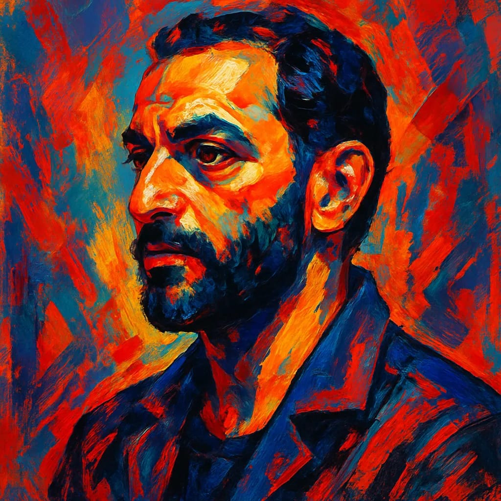Artistic portrait of Khalid Abdalla