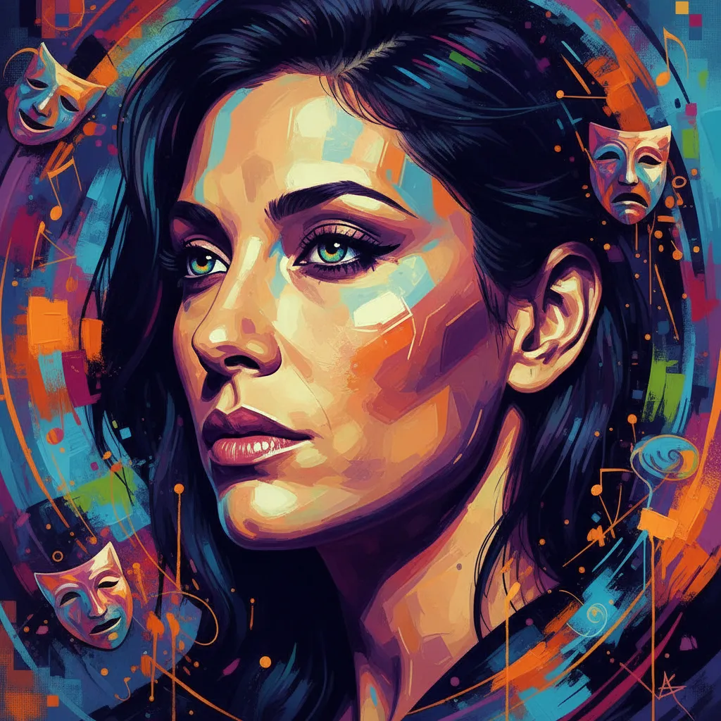 Artistic portrait of Rachel Ticotin