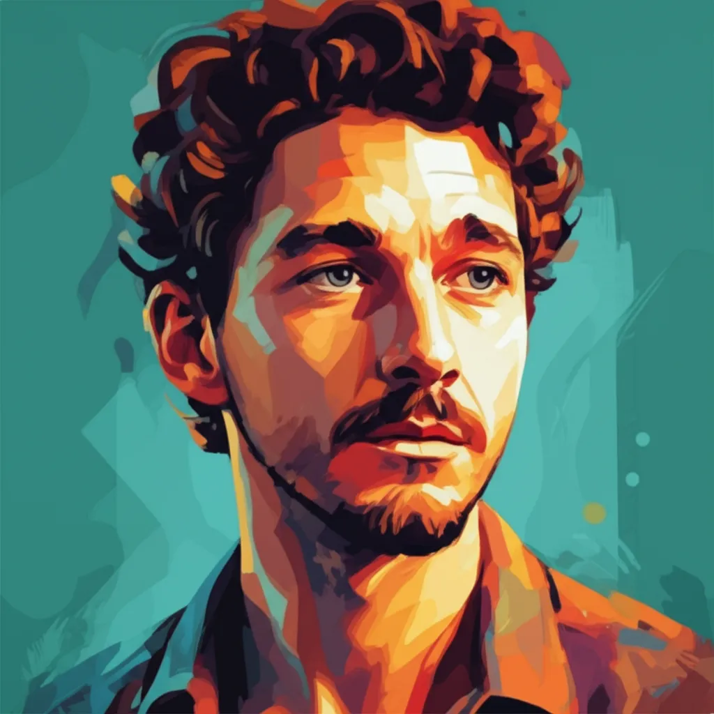 Artistic portrait of Shia LaBeouf