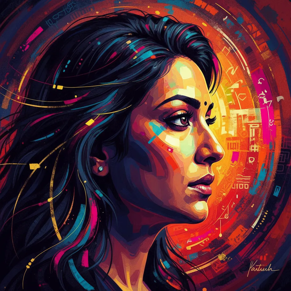 Artistic portrait of Konkona Sen Sharma