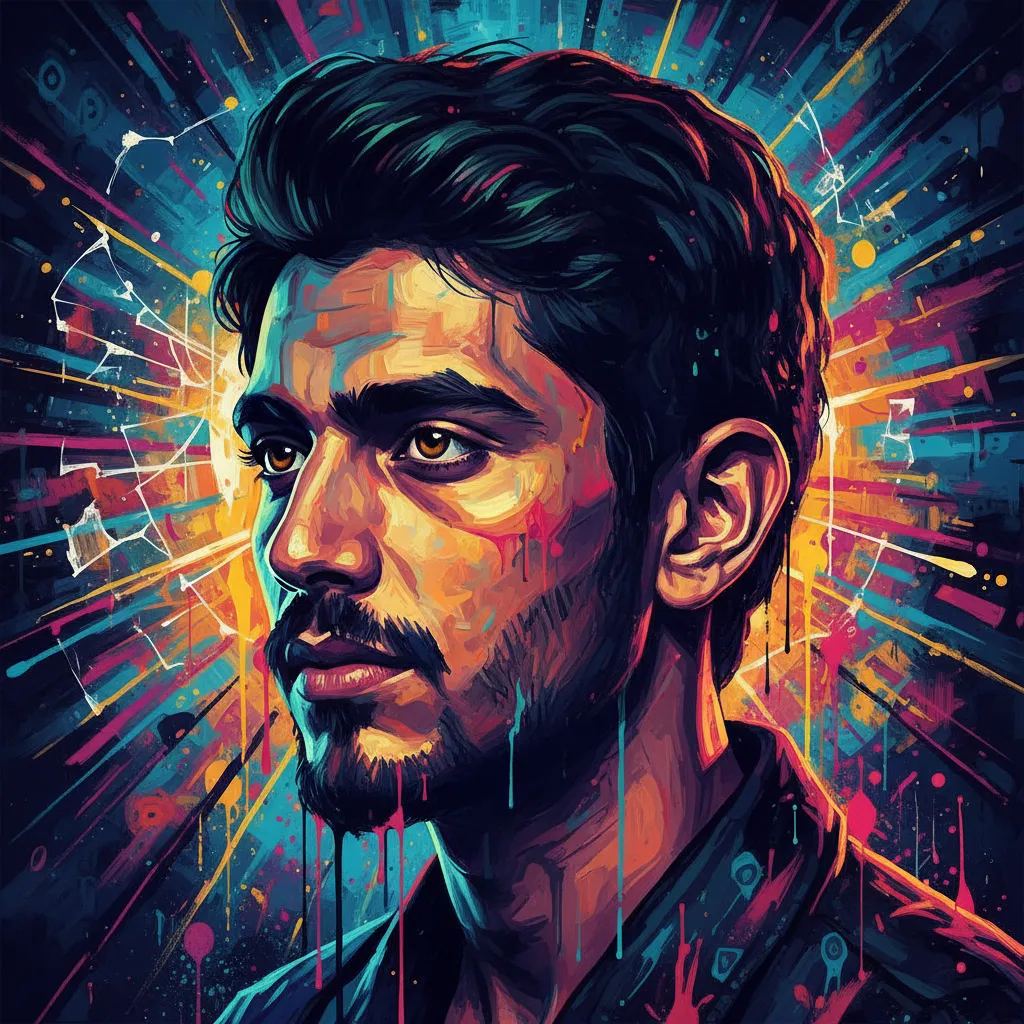 Artistic portrait of Ahmad Khan Mahmoodzada