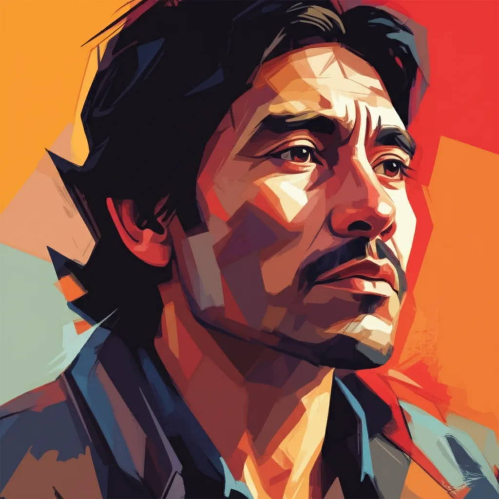 Artistic portrait of Juan Carlos Aduviri