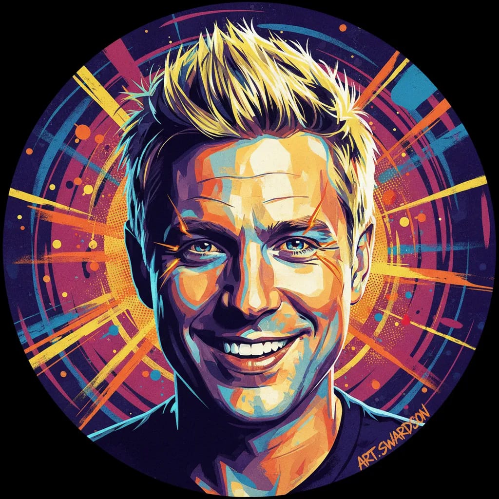 Artistic portrait of Nick Swardson