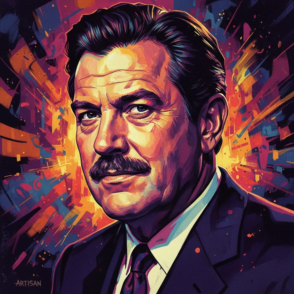 Artistic portrait of Pat Hingle
