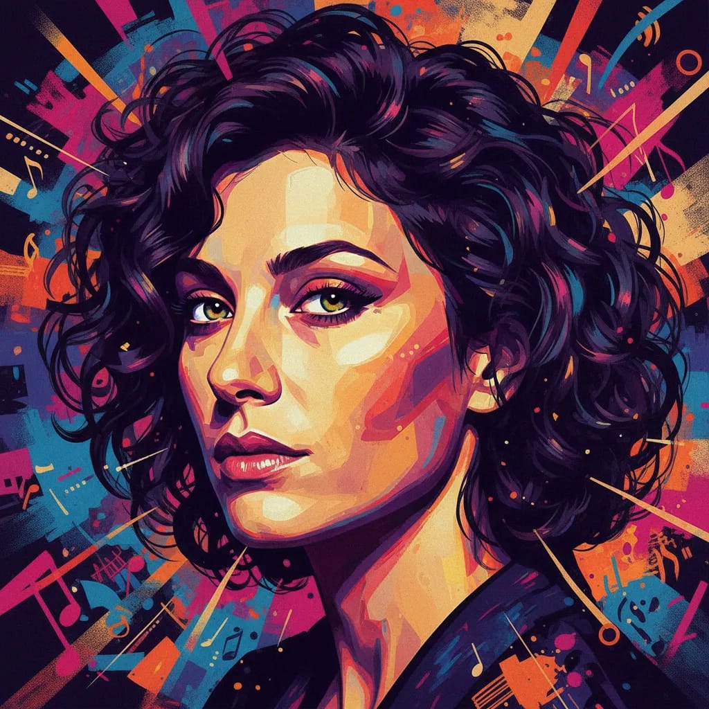 Artistic portrait of Micaela Ramazzotti