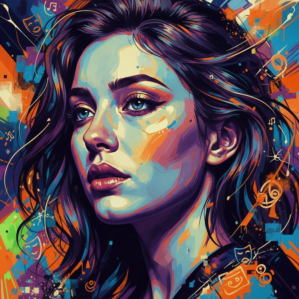 Artistic portrait of Emily Rudd