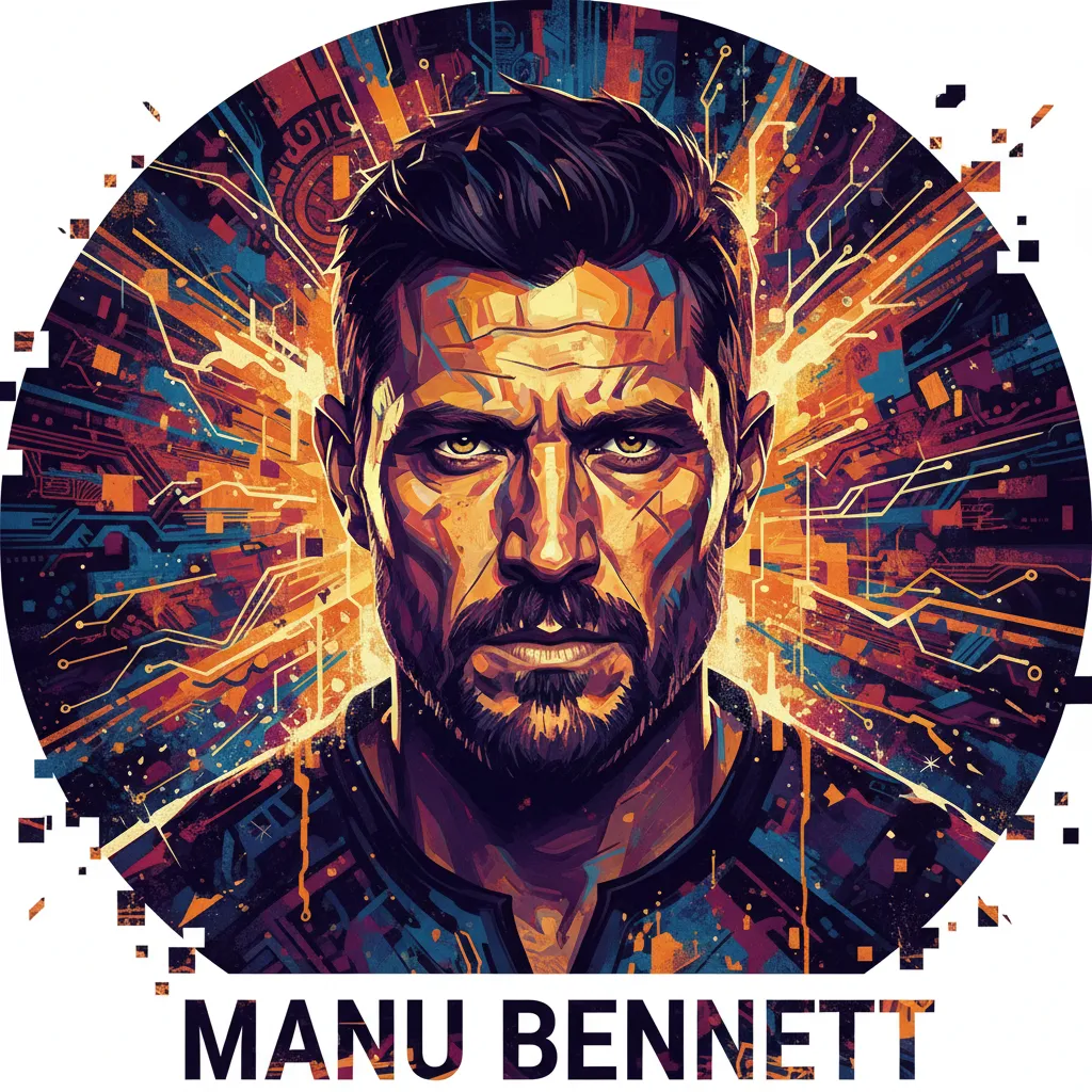 Artistic portrait of Manu Bennett