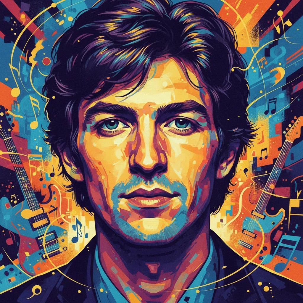 Artistic portrait of George Harrison