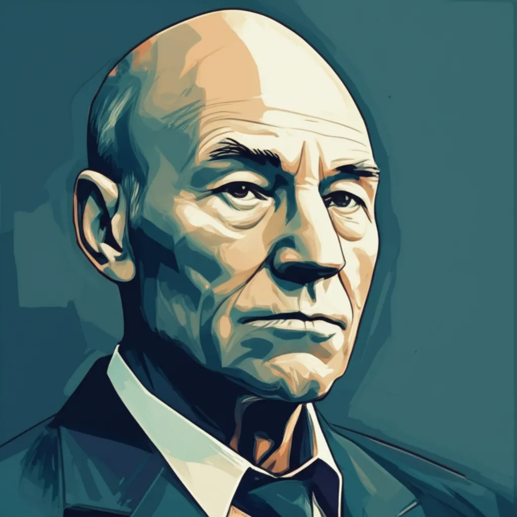 Artistic portrait of Patrick Stewart