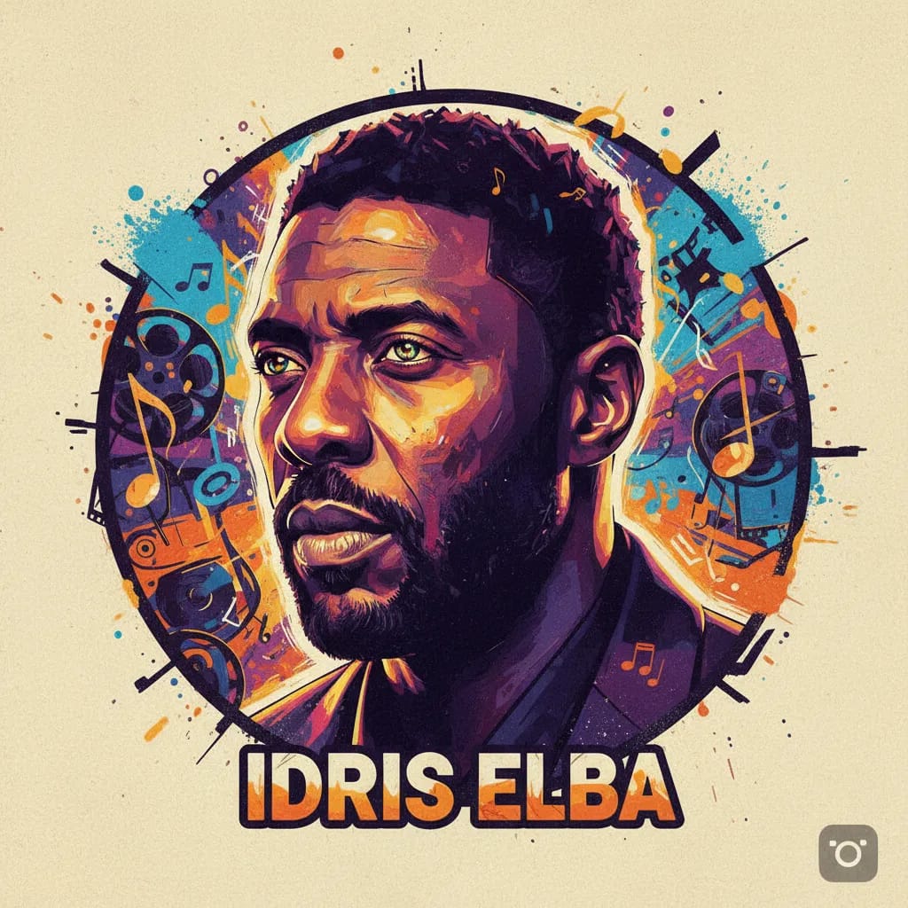 Artistic portrait of Idris Elba