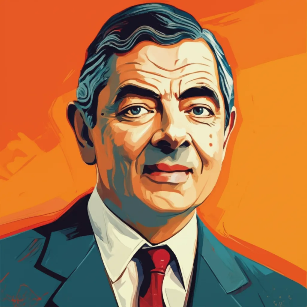 Artistic portrait of Rowan Atkinson