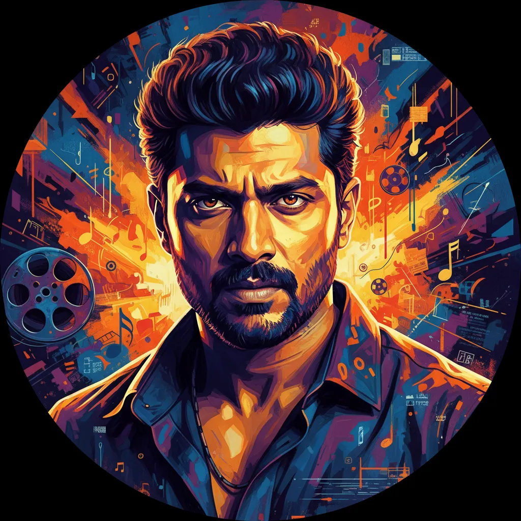 Artistic portrait of Vijay Sethupathi