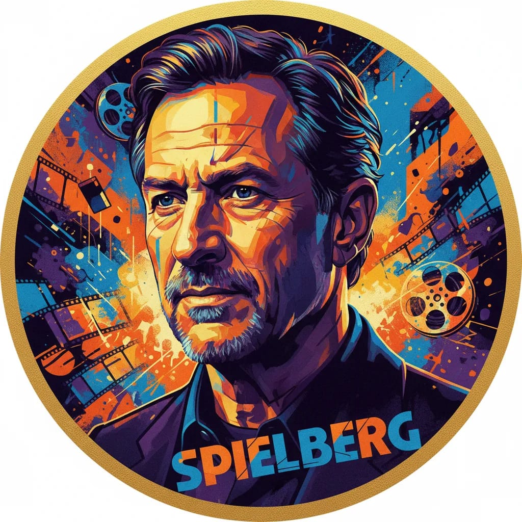 Artistic portrait of Steven Spielberg
