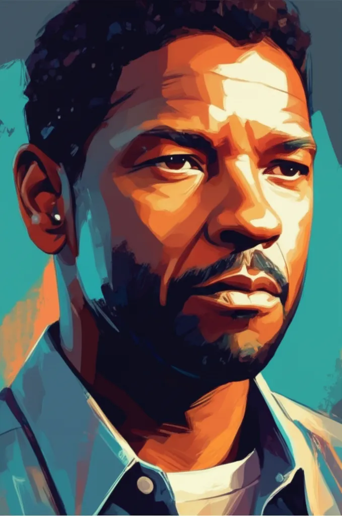 Artistic portrait of Denzel Washington