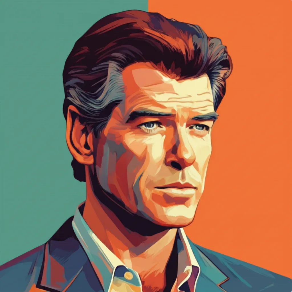 Artistic portrait of Pierce Brosnan