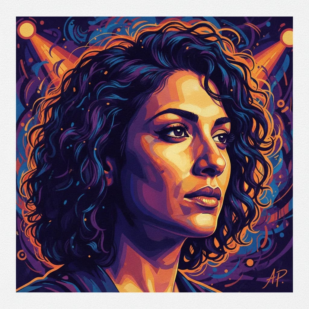 Artistic portrait of Archie Panjabi