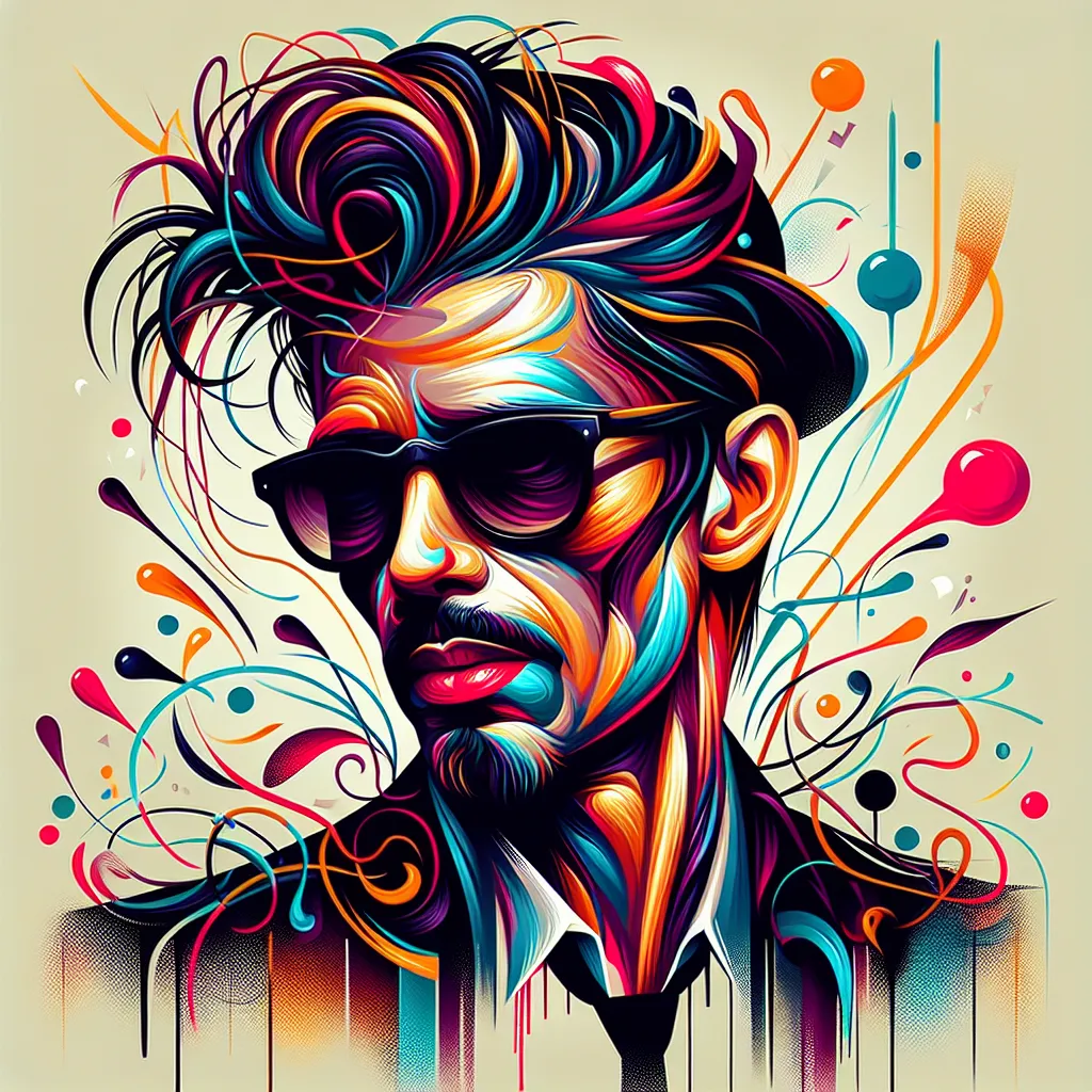 Artistic portrait of Elton John