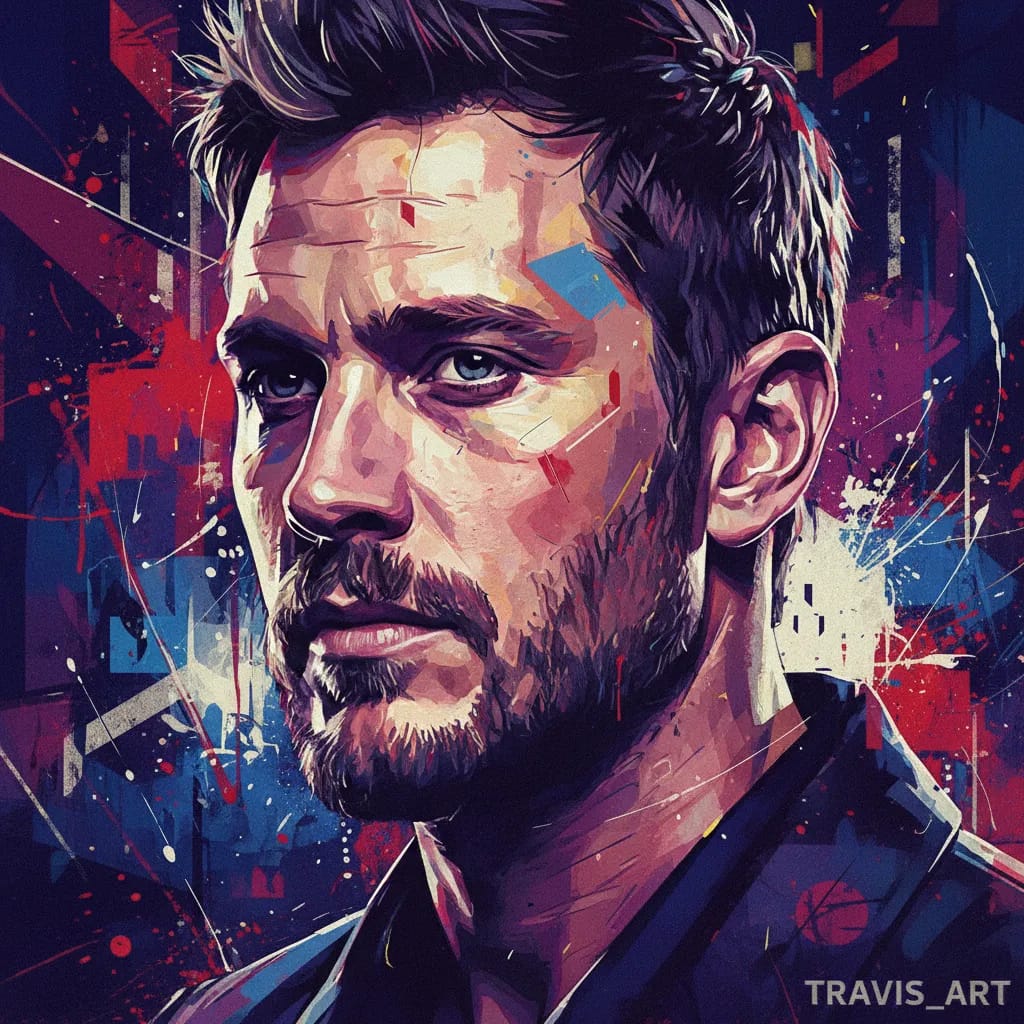 Artistic portrait of Travis Fimmel