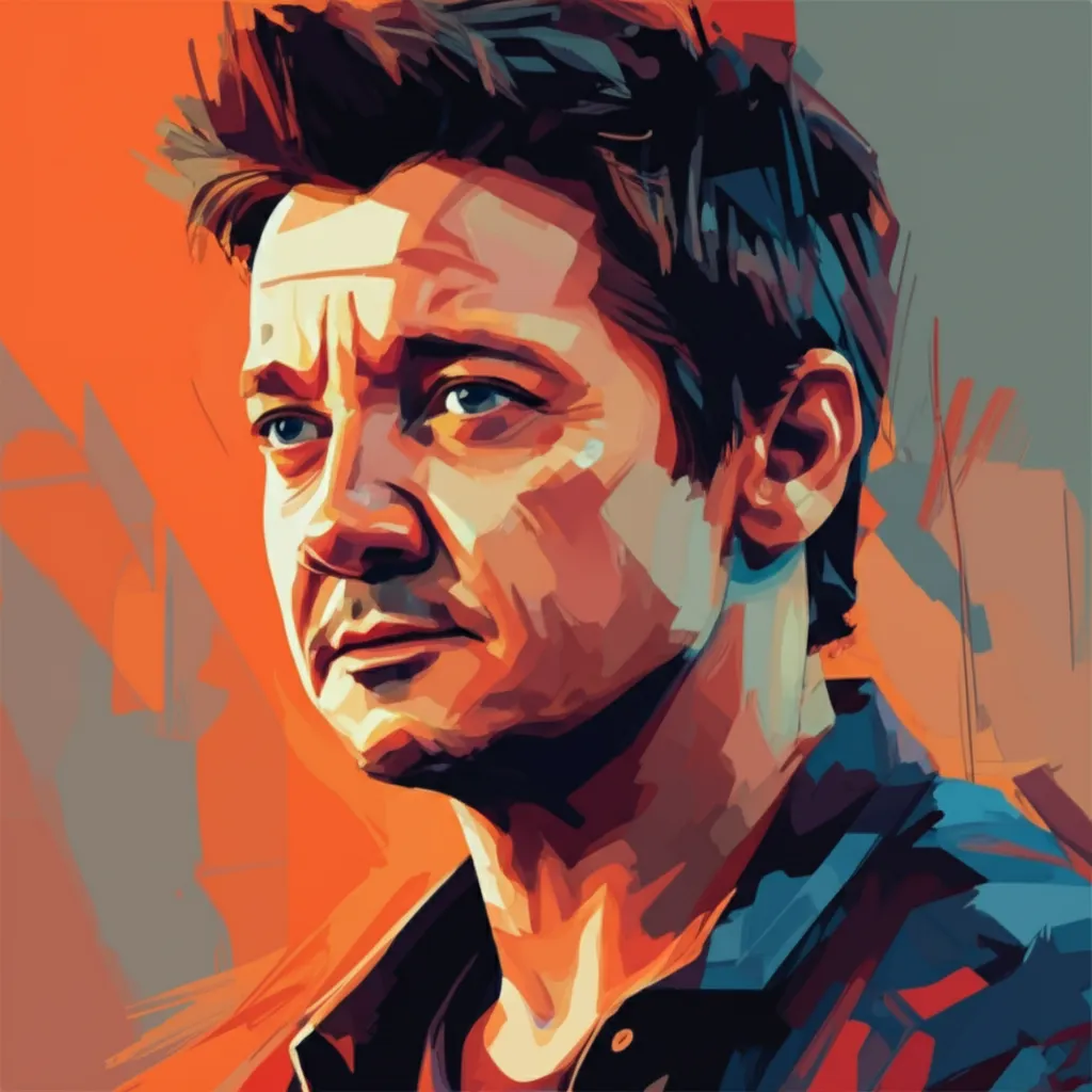 Artistic portrait of Jeremy Renner