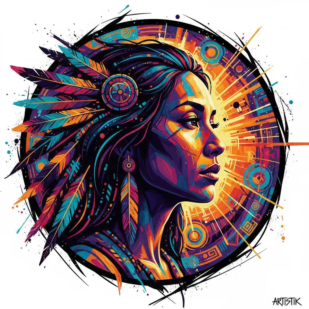 Artistic portrait of Irene Bedard