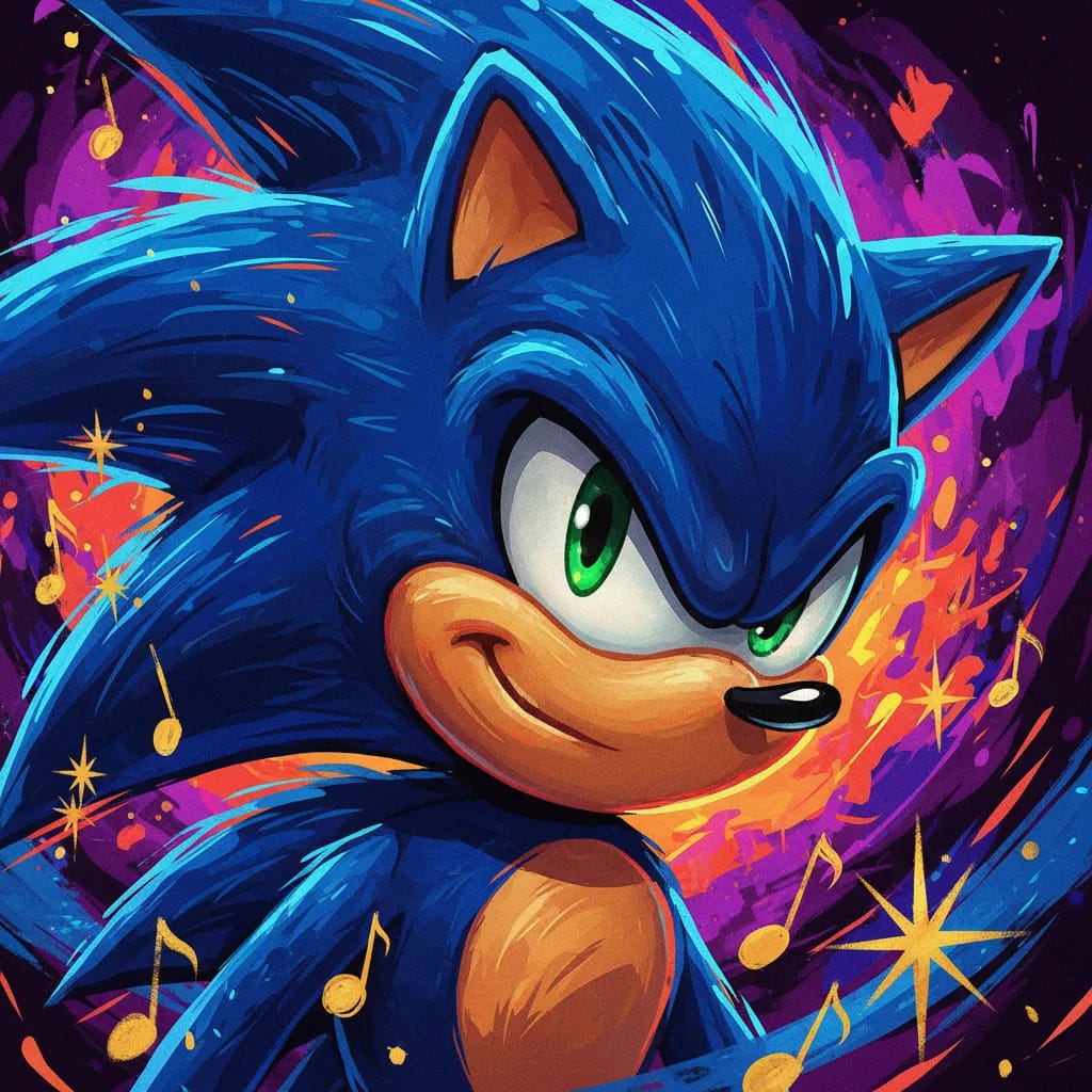Artistic portrait of Sonic