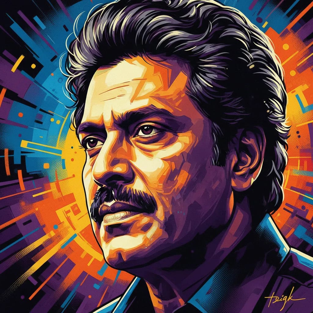 Artistic portrait of Rajinikanth