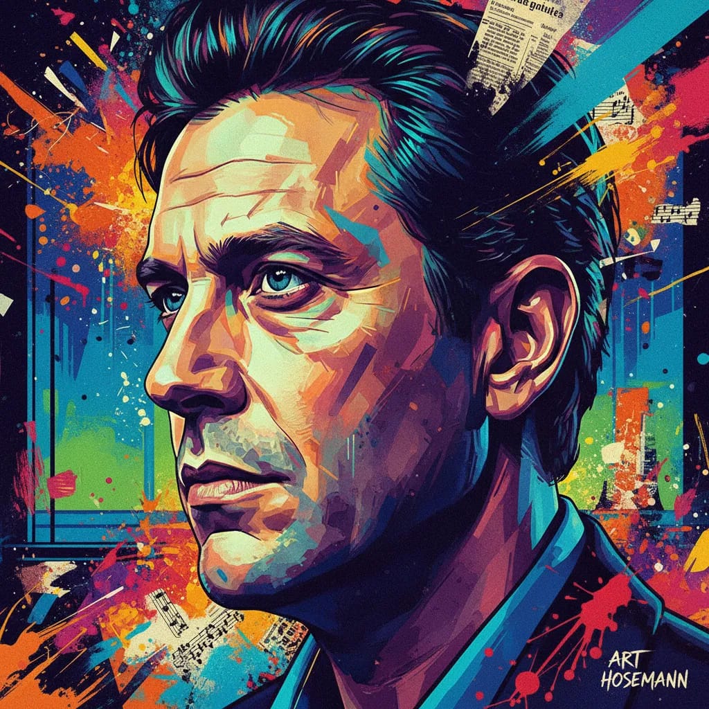 Artistic portrait of Marc Hosemann