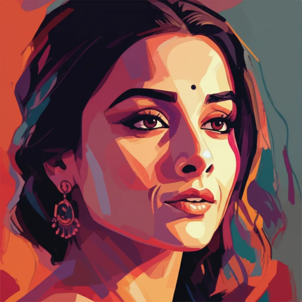 Artistic portrait of Vidya Balan