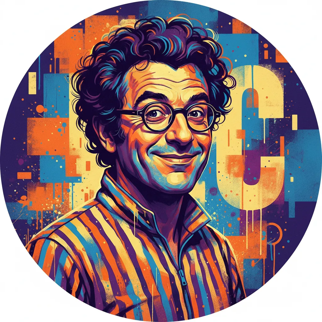 Artistic portrait of Coluche