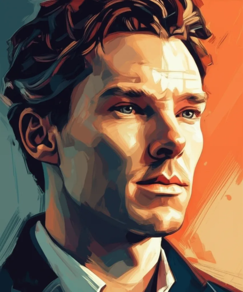 Artistic portrait of Benedict Cumberbatch