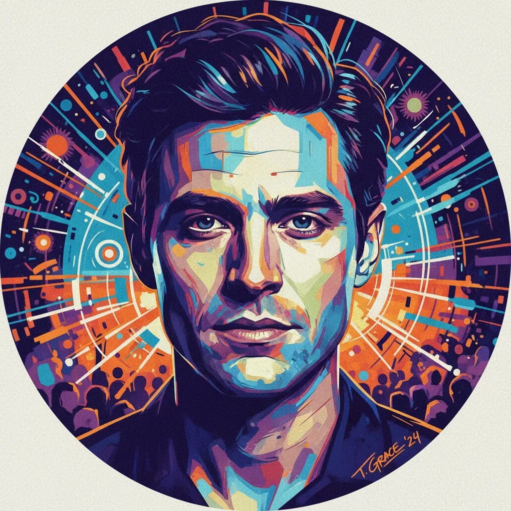 Artistic portrait of Topher Grace