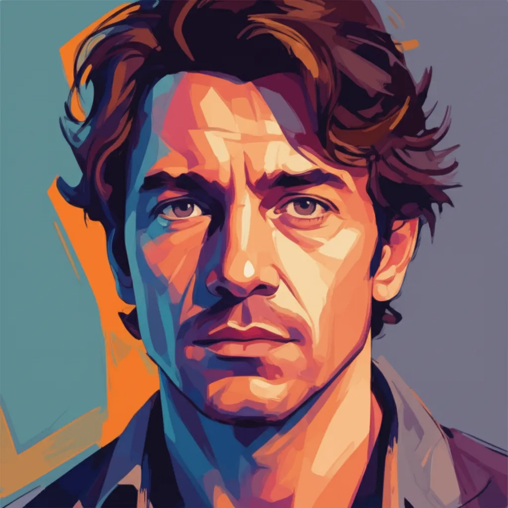 Artistic portrait of Óscar Jaenada