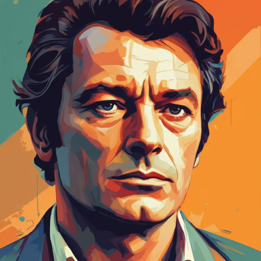 Artistic portrait of Alain Delon