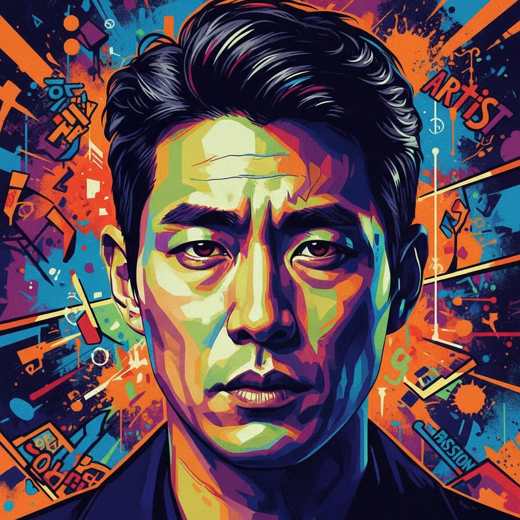 Artistic portrait of Jang Hyuk