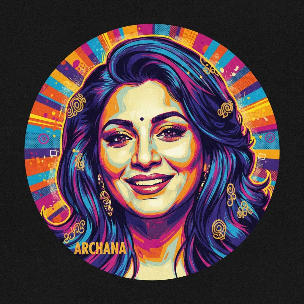 Artistic portrait of Archana Puran Singh