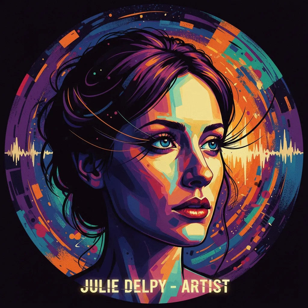 Artistic portrait of Julie Delpy