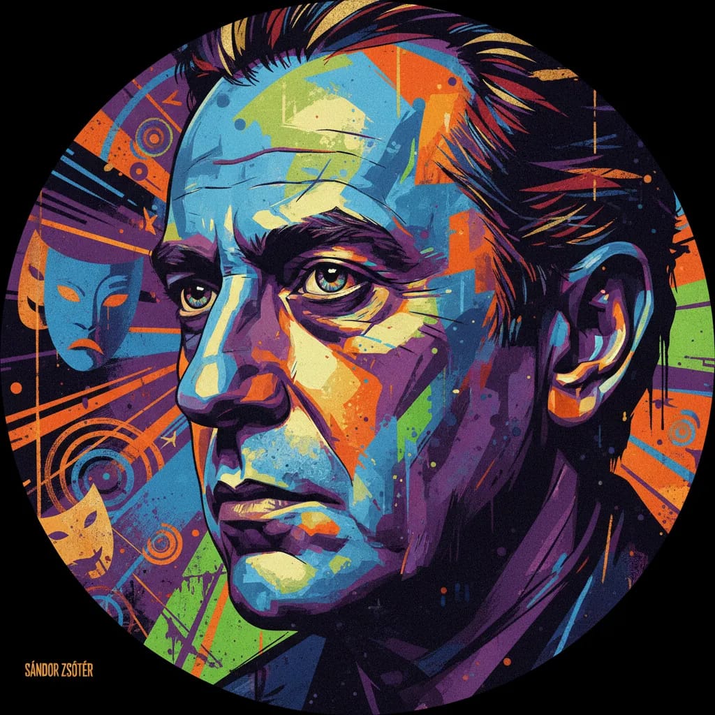 Artistic portrait of Sándor Zsótér