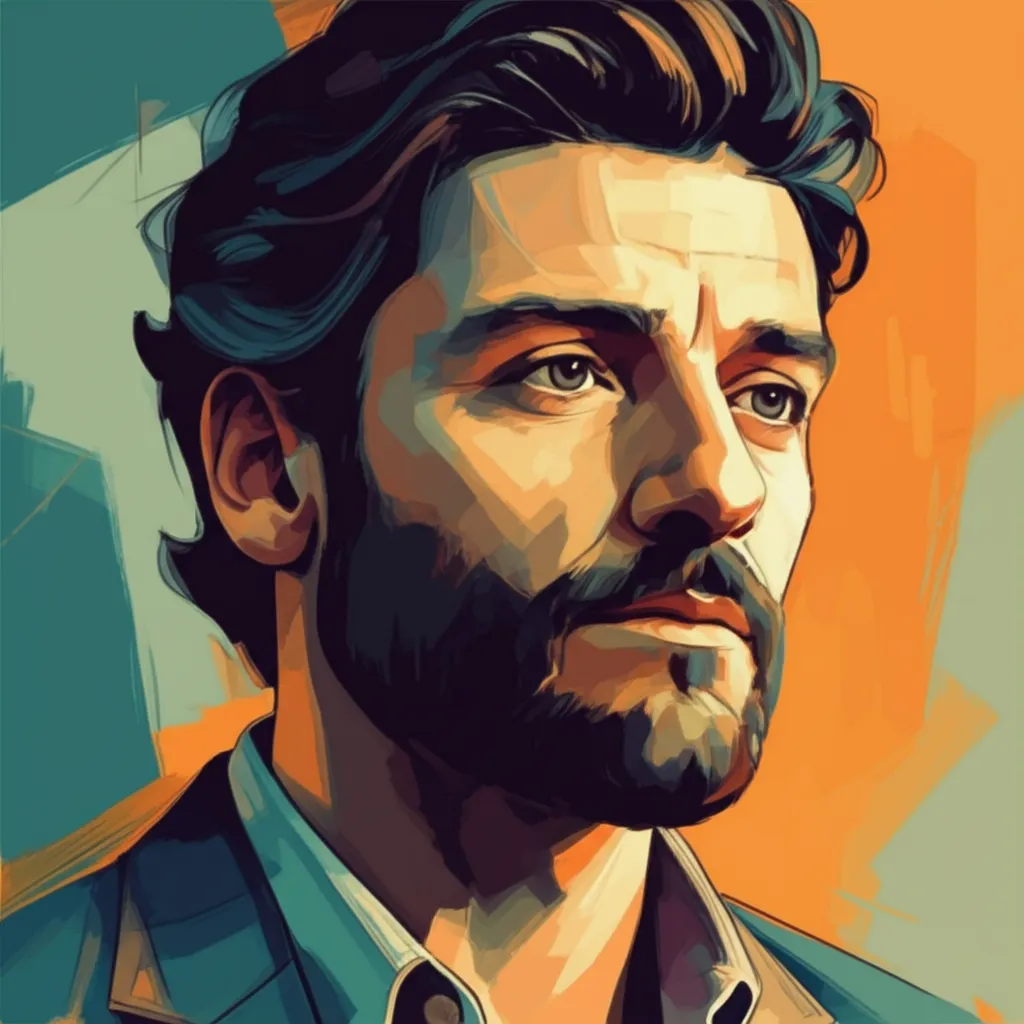 Artistic portrait of Oscar Isaac