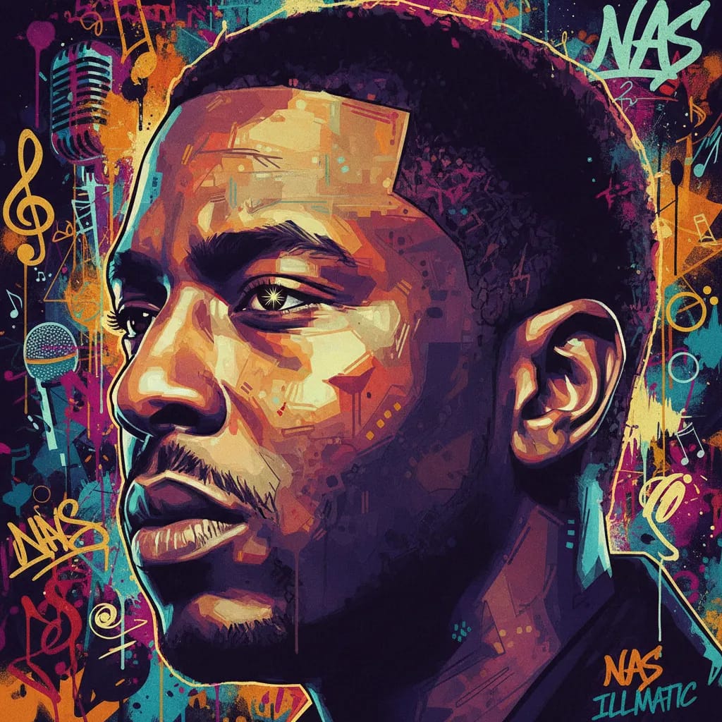 Artistic portrait of Nas