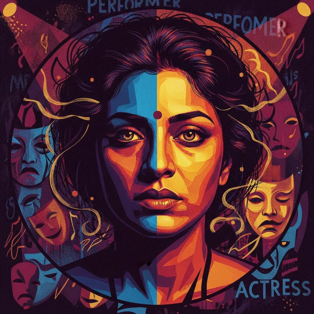 Artistic portrait of Seema Biswas