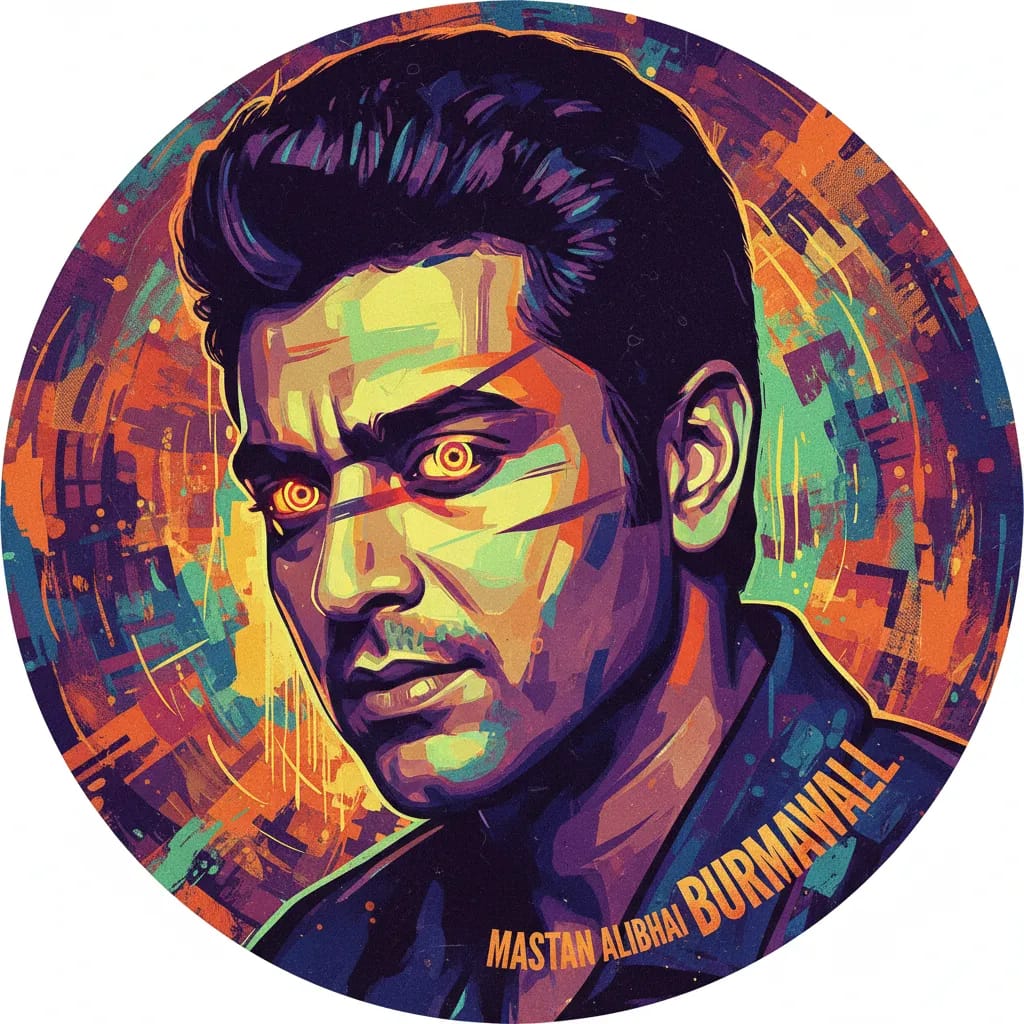 Artistic portrait of Mastan Alibhai Burmawalla