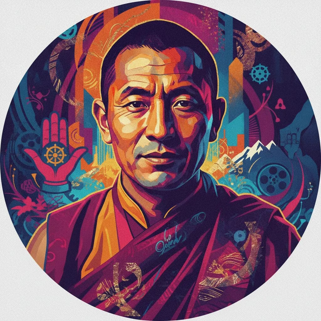 Artistic portrait of Tulku Jamyang Kunga Tenzin
