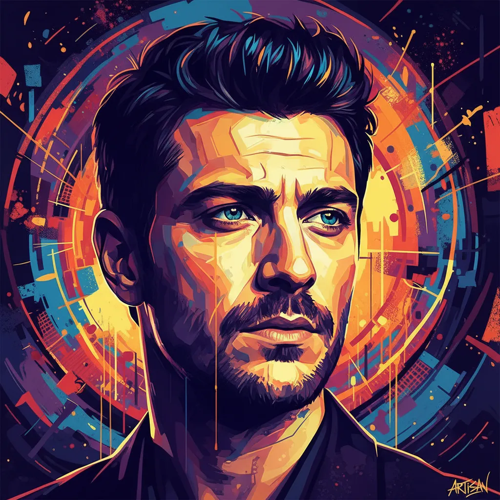 Artistic portrait of Engin Akyürek
