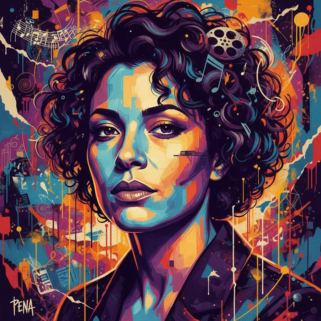 Artistic portrait of Elizabeth Peña