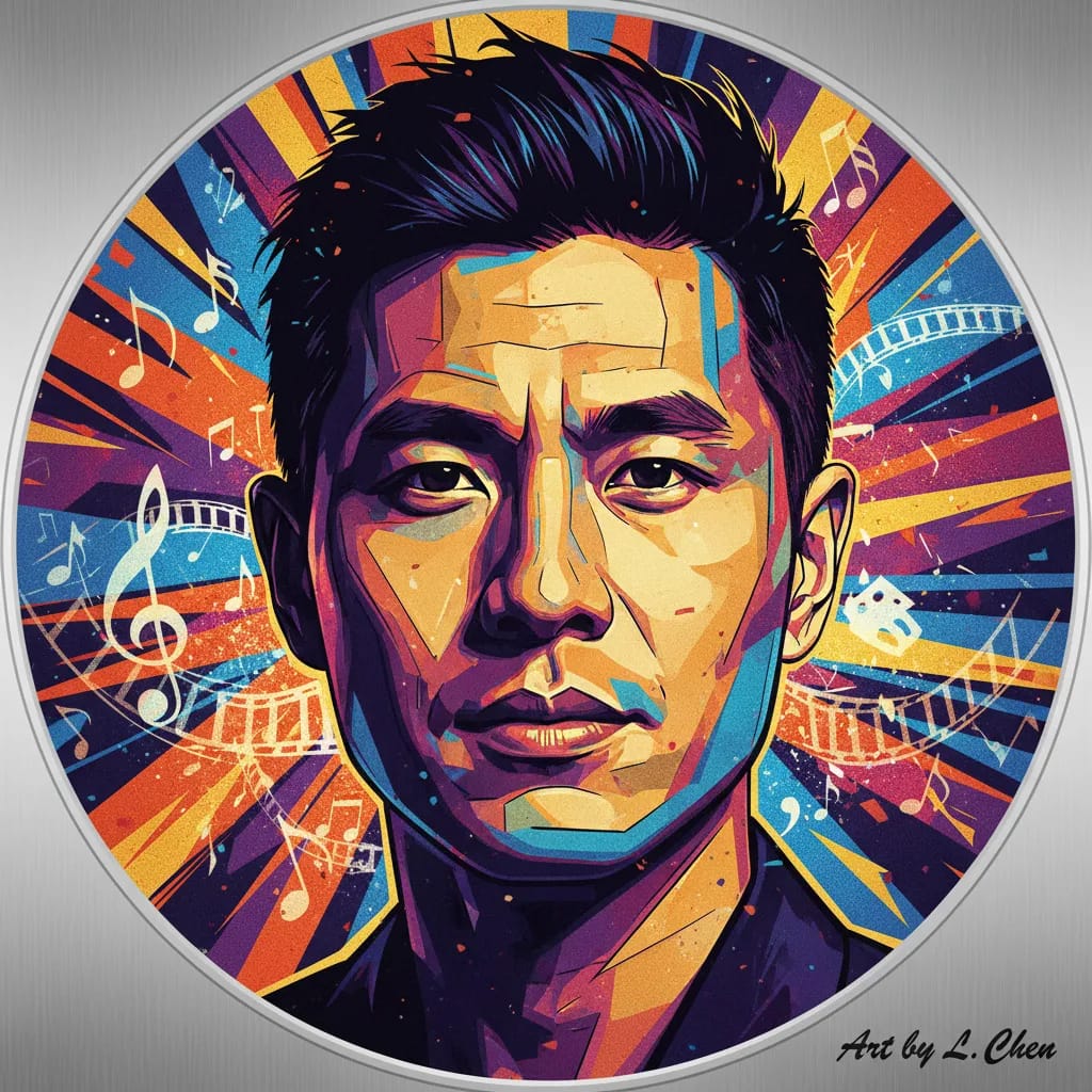 Artistic portrait of Peng Lin