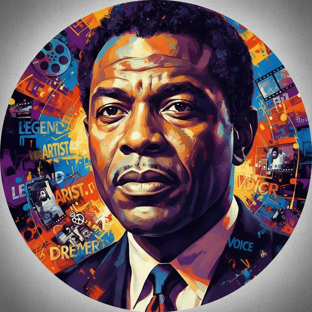 Artistic portrait of Sidney Poitier